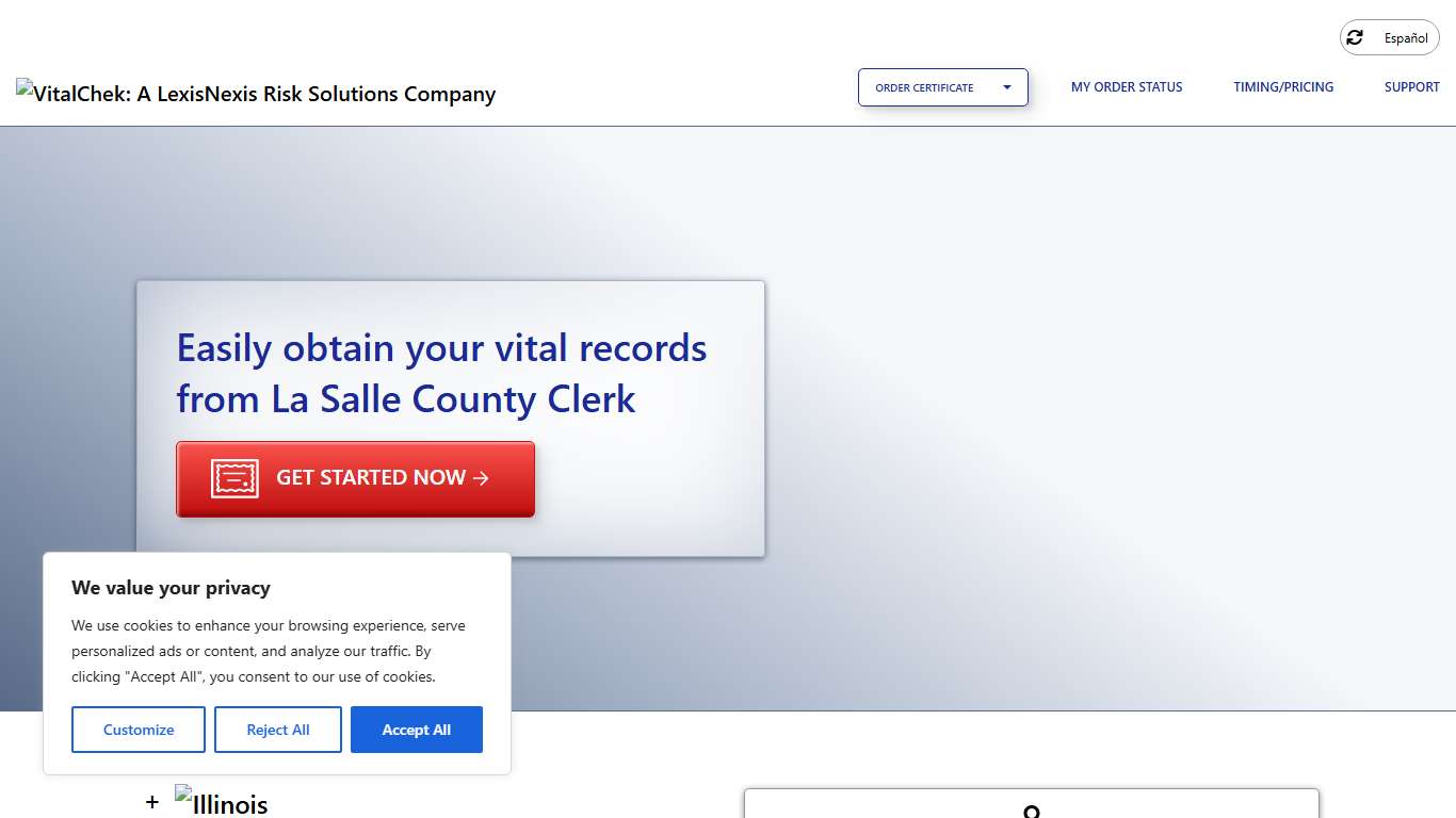 La Salle County Clerk (IL) Order Certificates - VitalChek
